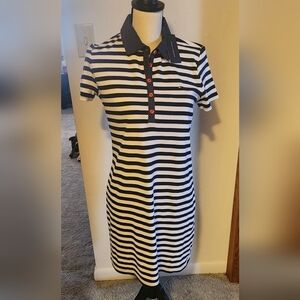 Tommy Hilfiger Blue and White Striped Mini Dress